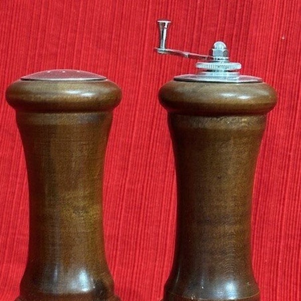 Mid Century Bel Aire Teak Wood Salt and Pepper Shakers