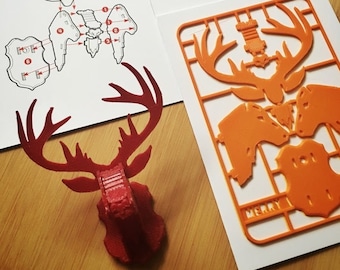 Christmas Reindeer 3 print stl file kit card xmas holiday toy decoration decor