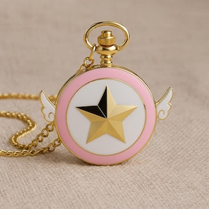 Sailor Moon Pocket Watch Necklace: Anime Star Pendant, Cosplay Jewelry