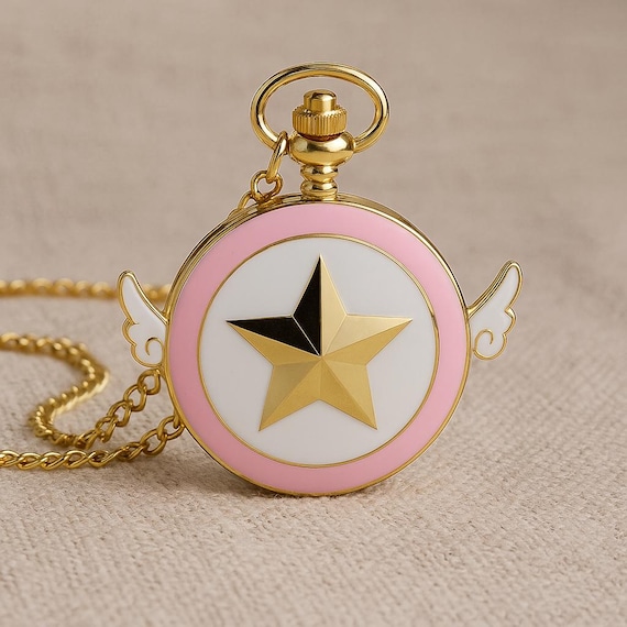 Sailor Moon Pocket Watch Necklace: Anime Star Pendant, Cosplay Jewelry