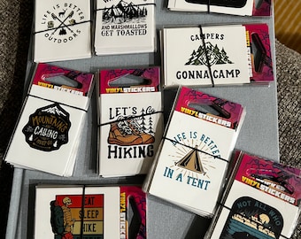 Adventure camping small dye cut vinyl stickers I’ve resistant peel off weather proof