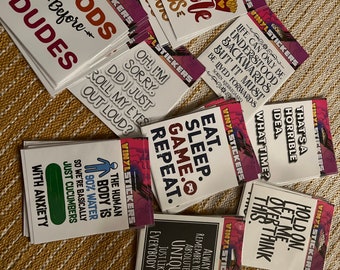 Random cute word dye cut vinyl stickers peel off UV/Weather resistant