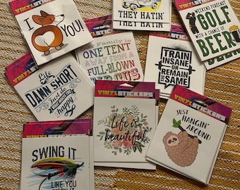 Cute random dye cut vinyl stickers peel off UV resistant weather proof