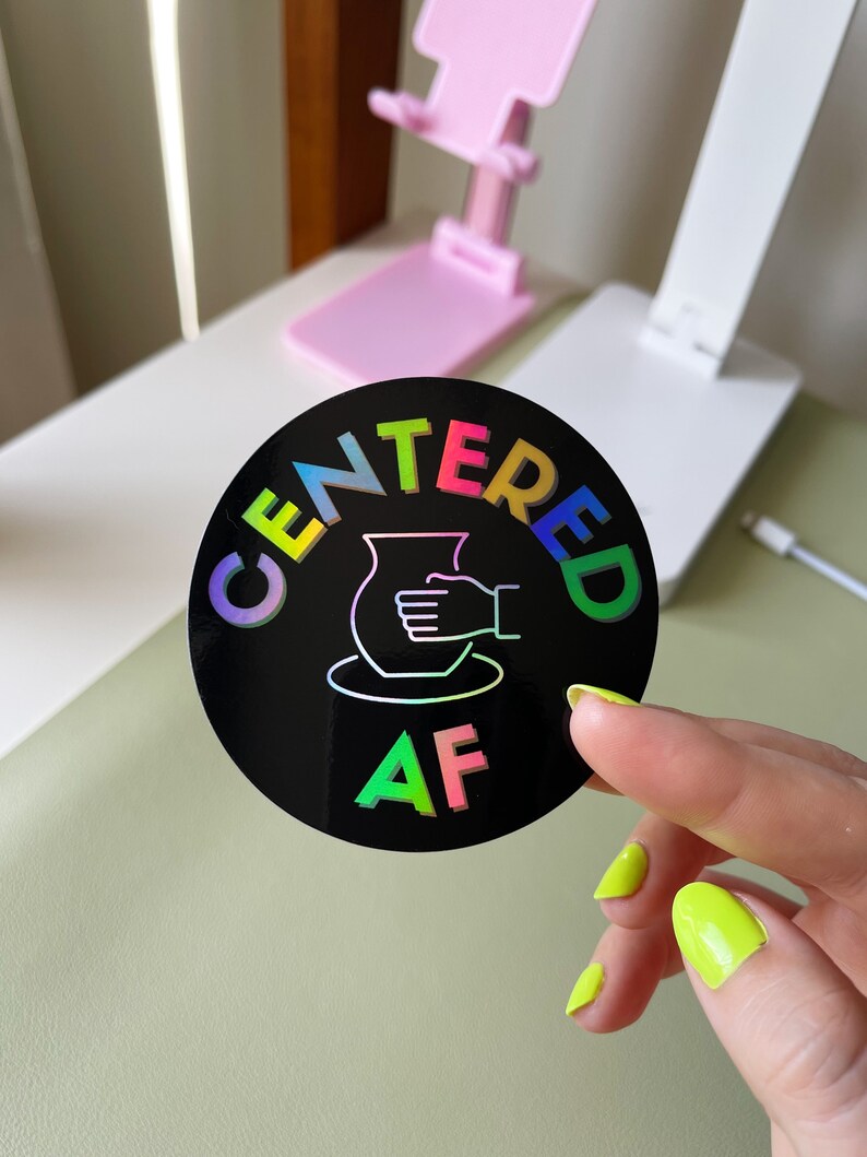 Centered AF Pottery Vinyl Sticker Pottery Sticker Ceramic Etsy