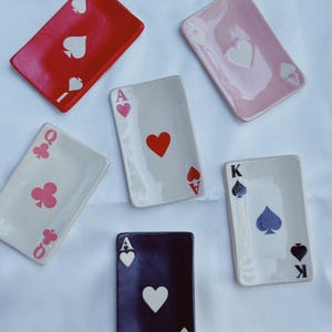 Playing Cards Ceramic Ring Dish | Bachelorette Party Favors | Vegas Wedding | Deck of Cards | Ace Jack Poker Party Gifts - HANDMADE TO ORDER