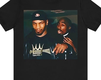 Mike Tyson and Tupac Shakur graphic, Vintage 90s old school 2pac Tyson friends, Tyson boxing photo, heavyweigt hip hop fans, Iron Mike Tyson