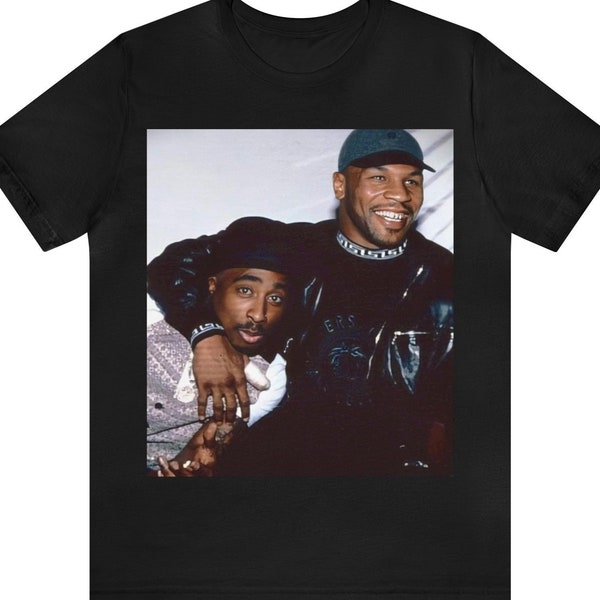 Mike Tyson and Tupac shirt, Tyson Pac graphic tee, Pac Tyson headlock, Photo 80s boxing heavyweight, rapper hip hop 90s, old school gangster