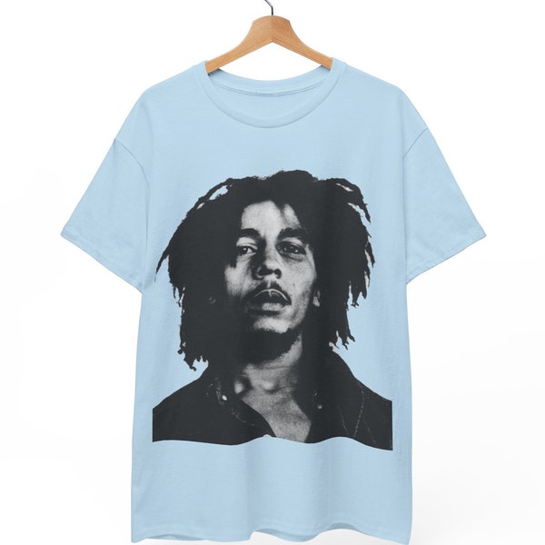 Bob Marley Porträt-Shirt, helle Farben Marley T-Shirt, Marley Grafik, Retro Rasta, Marley Exodus, Hasenklage, Reggae Legende, One Love Film