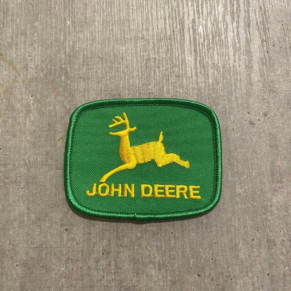 John Deere Vintage Style Logo Iron On/Sew On Woven Patch 3”