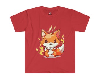 Fire Fox T-Shirt | Funny Animal Graphic Tee for Kids and Adults | Quirky Fox Lover Shirt