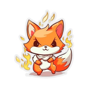 Fire Fox Stickers | Cute Vinyl Decals for Laptops, Water Bottles, and Journals | Kawaii Animal Gift