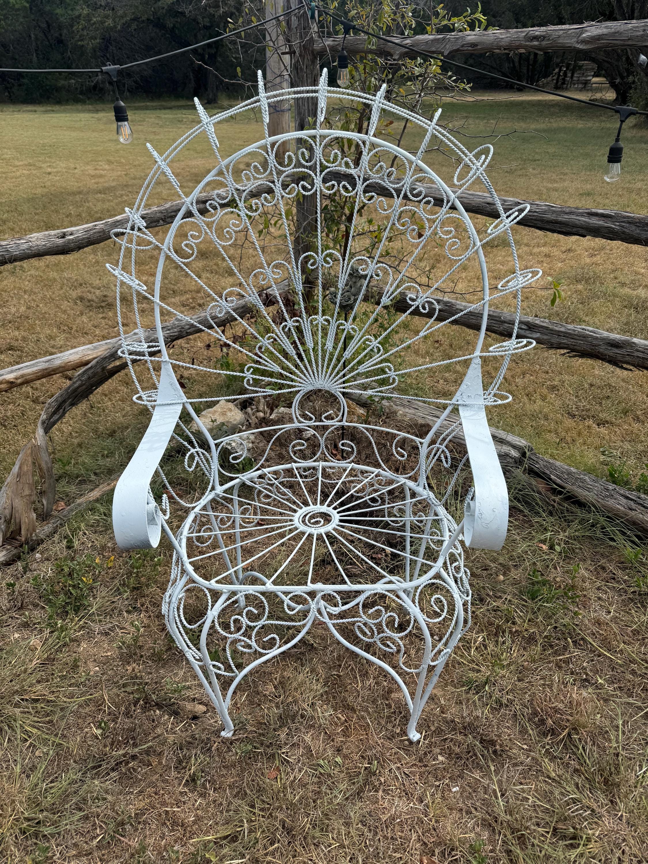 Vintage Wrought Iron Peacock Chair Iron Peacock Chair