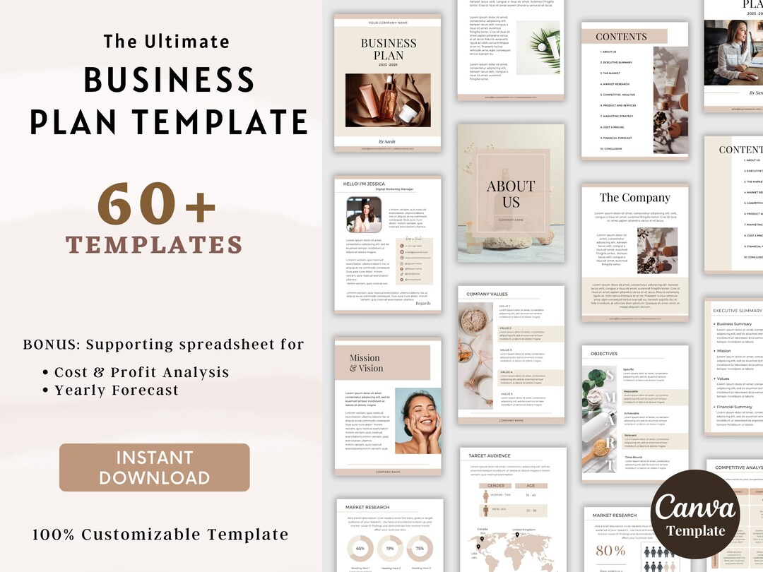 Small Business Plan Printable Template Editable Business - Etsy