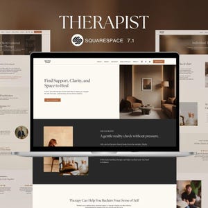 Squarespace Template for Therapist & Counselor | Warm Minimal Counseling Website | Psychology, Somatic Therapy, Private Practice Web Design