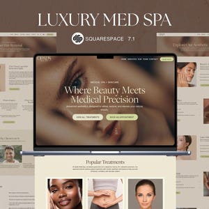 Medspa Squarespace Template | Esthetician Website Design | Skincare Clinic & Spa | Botox and Injector Web Design | Modern Aesthetics Website
