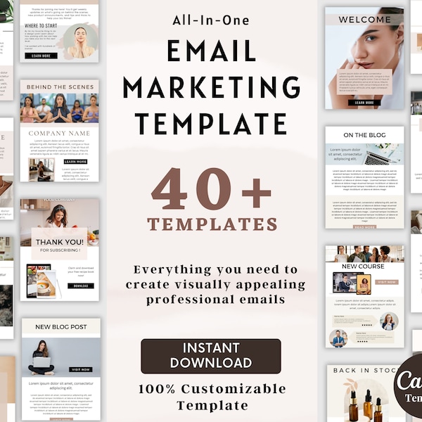 Email Marketing Canva Template, News letter Template Kit, Sales Email Template, Welcome Email, Mail Chimp, Flo Desk, Blogger, Course creator