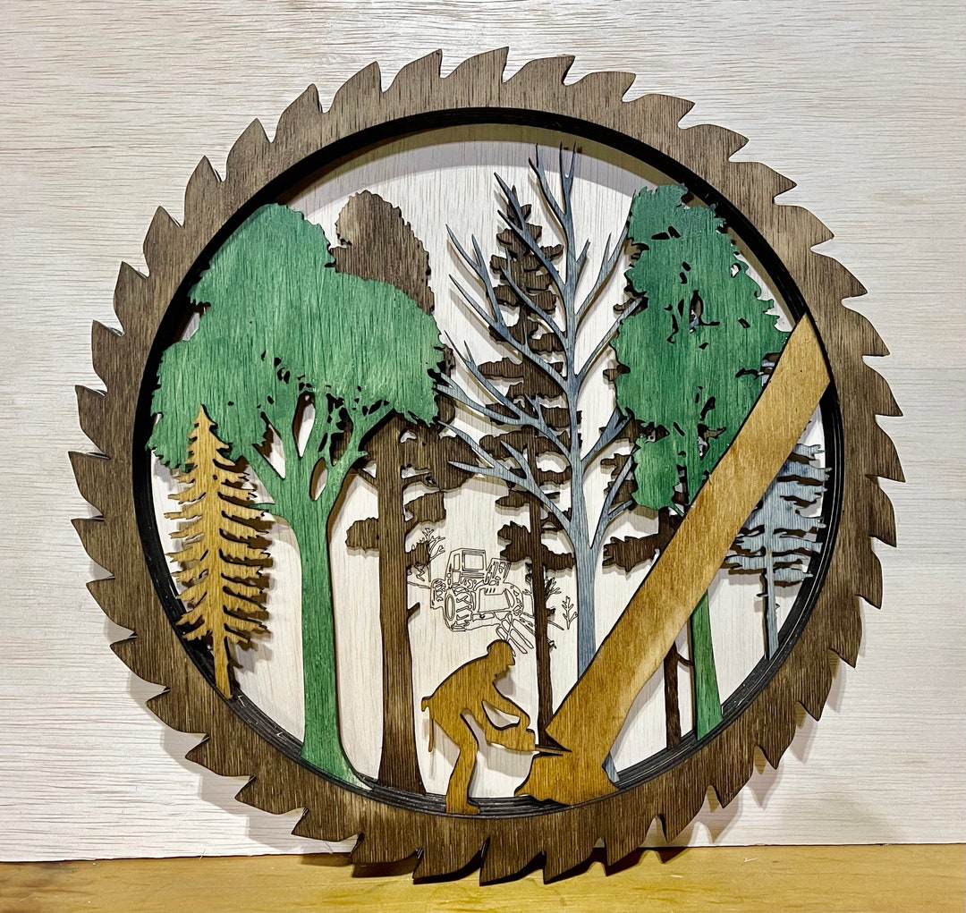 Layered Logging Forestry Scene - Etsy