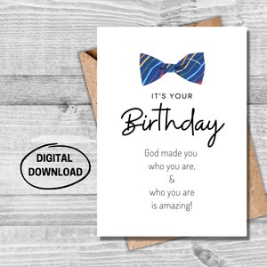 Christian Birthday Printable Card, Birthday Printable Card, Religious Birthday Card, Birthday Card for Him, Card for him