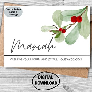 Afdrukbare kerstkaart op maat, kerstkaart voor kleine bedrijven, zakelijke kerstkaart, instant download zakelijke kerstkaart