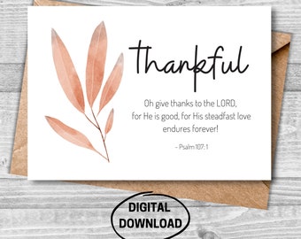 Thank You Card Religious Printable - Etsy
