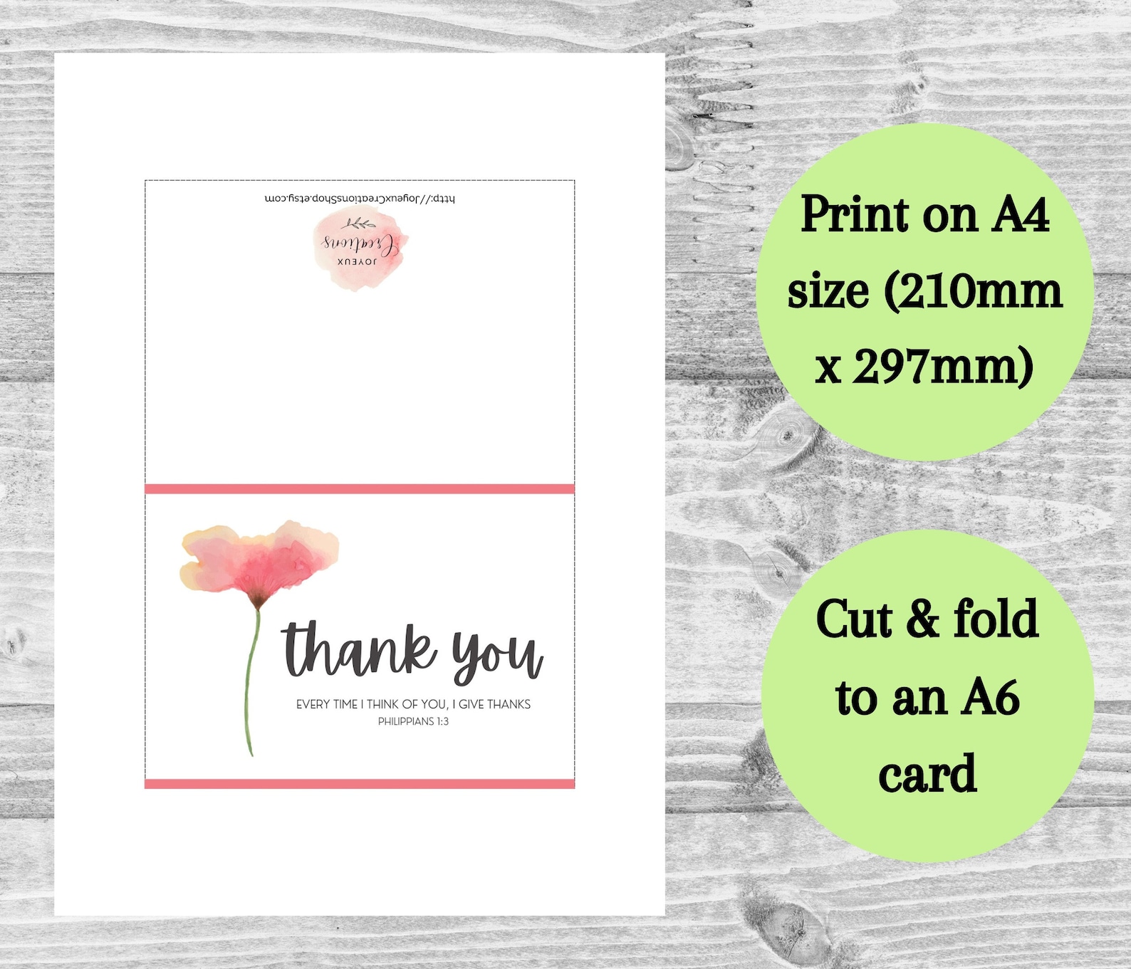 Christian Thank You Card, Religious Thank You Card, Thank You Printable ...