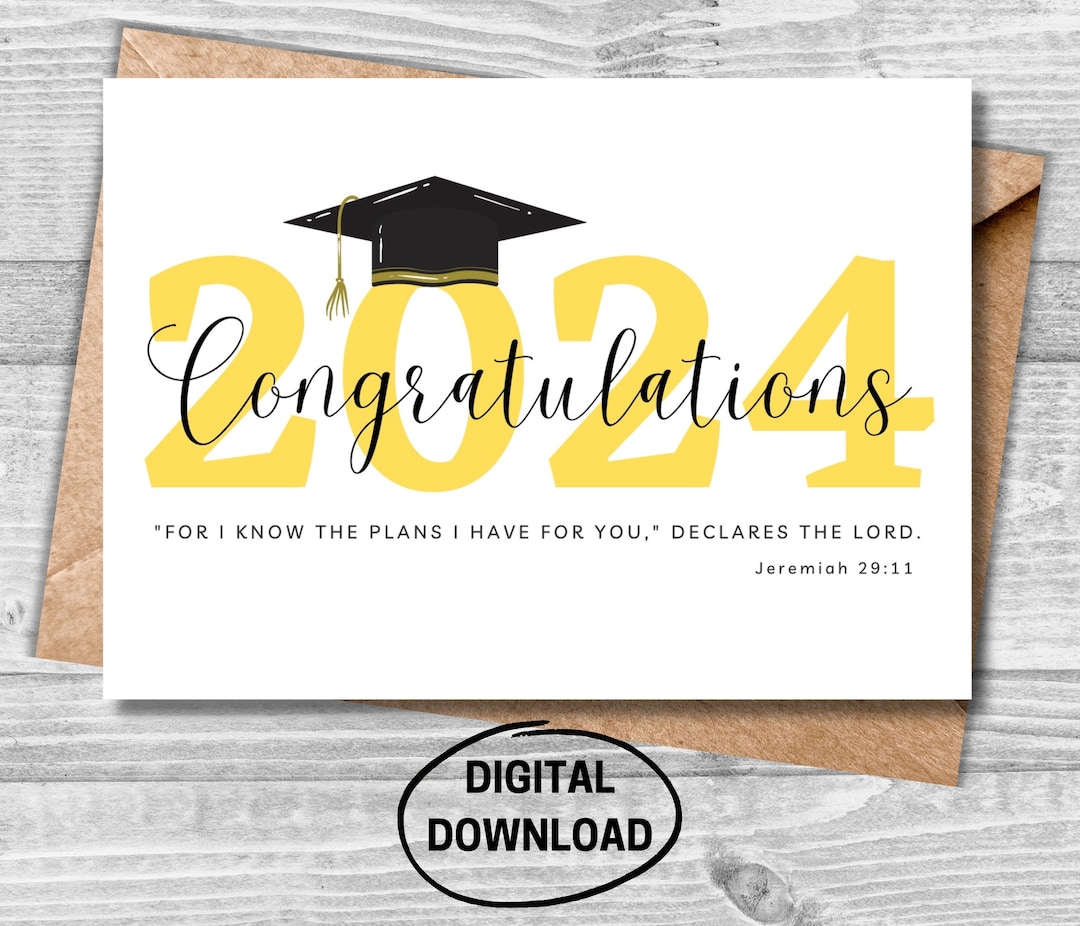 Graduation Christian 2024 Printable Card, Religious College Graduation ...