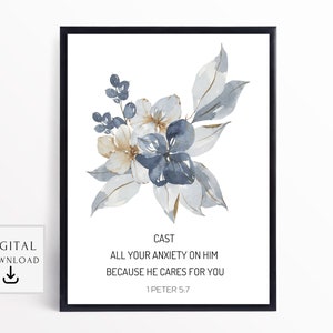 Christian Digital Art Print Download, Inspirational Quotes Printable, Bible Verse Wall Art Printable, Scripture Verse Poster