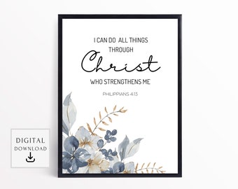 Christian Wall Art Print, Christian Printable Wall Art, Bible Verse Wall Art, Printable Wall Art, Digital Print, Scripture Verse Poster