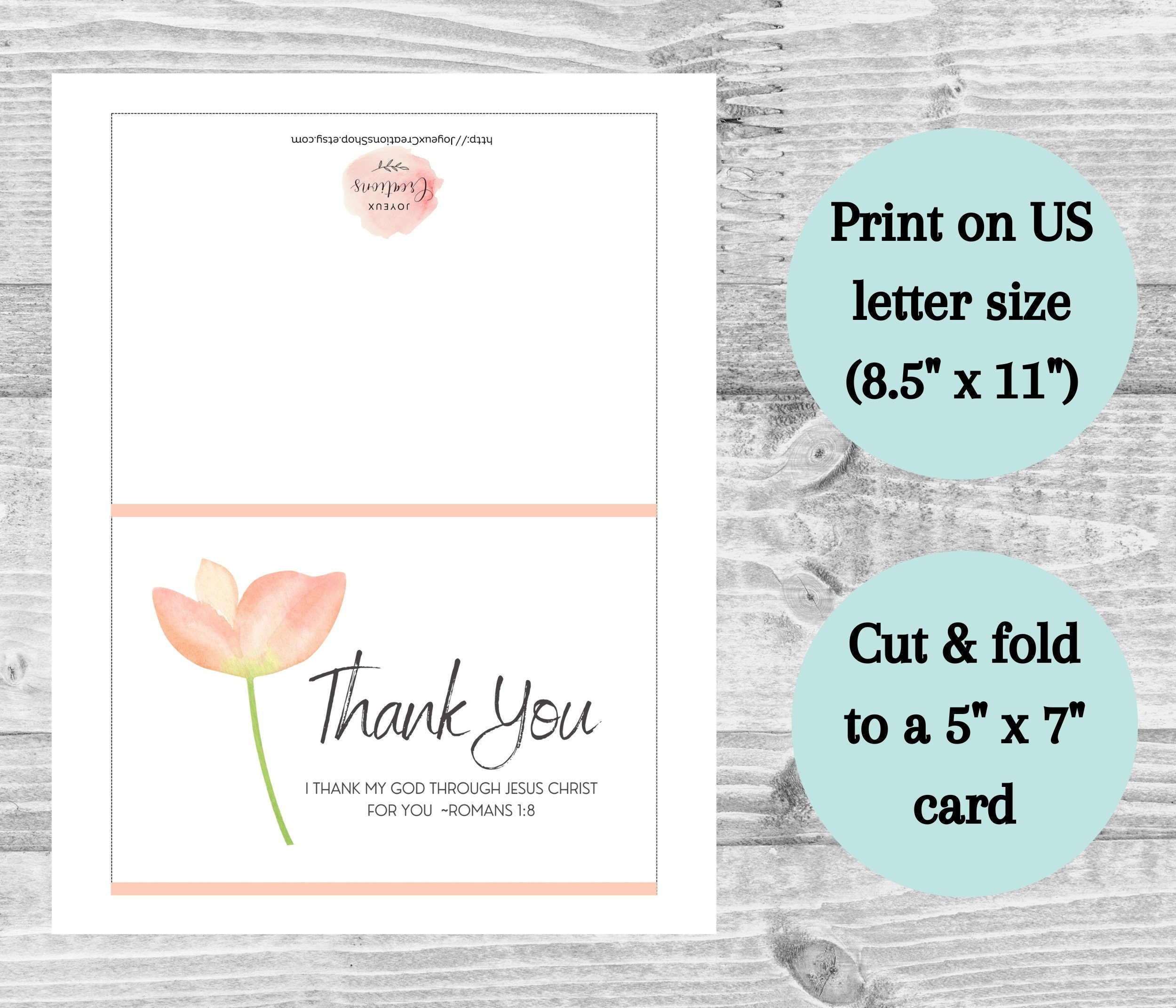 Christian Thank You Card, Religious Thank You Card, Thank You Printable ...