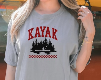 Kayak Shirt Gift For Her Kayaking T-shirt Lake Lover Gift Outdoor Water Sports Tee Comfort Colors Shirt