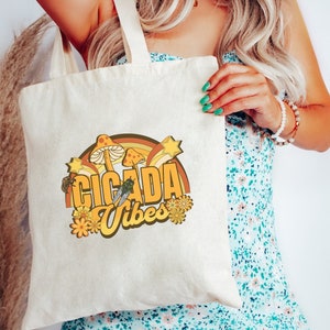 Cicada Tote Bag Boho Bug Carryall Book Lover Canvas Bag Nature Lover ...