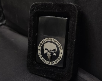 The Punisher slogan lighter in black - petrol