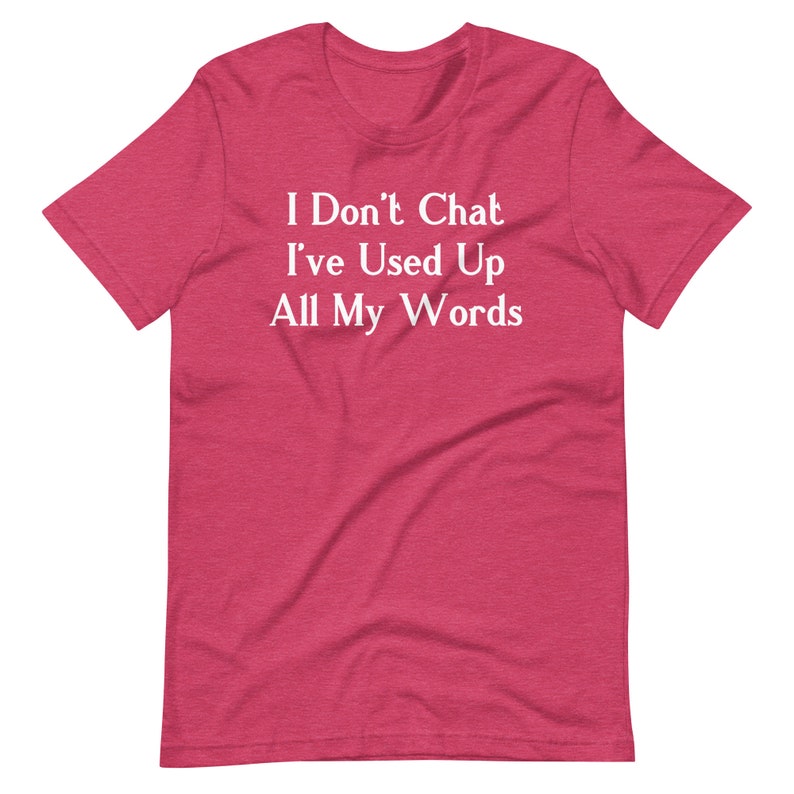 I Don't Chat I've Used Up All My Words T-Shirt