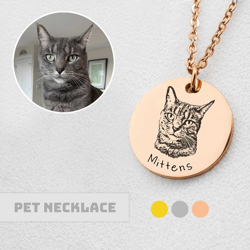 Custom Pet Portrait Necklace Etsy