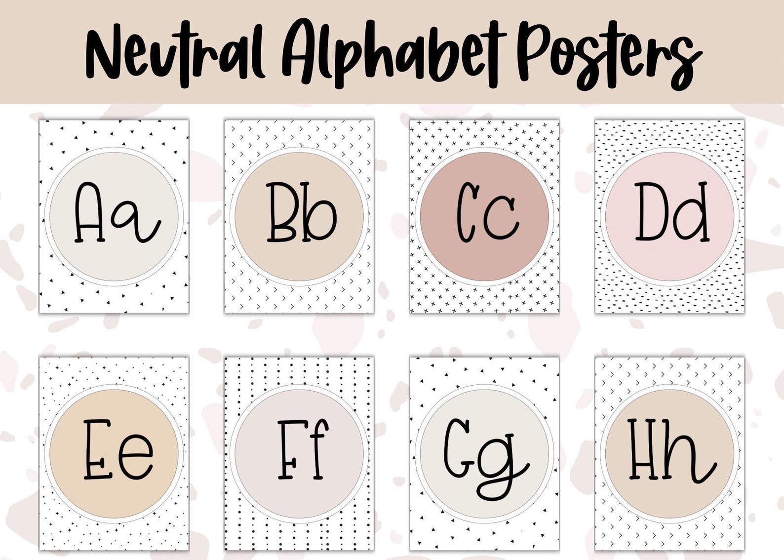 Neutral Theme Alphabet Posters, Alphabet Posters, Classroom Posters - Etsy