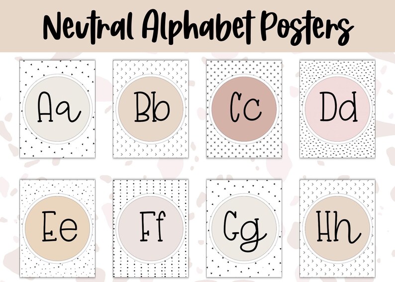 Neutral Theme Alphabet Posters, Alphabet Posters, Classroom Posters - Etsy