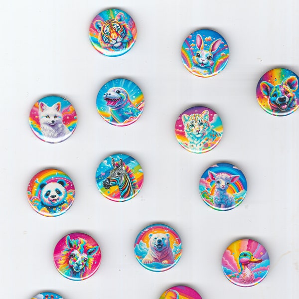 Colorful Animal Aesthetic Button Pins/ Magnets - 1 inch