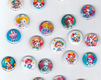 Clowncore Aesthetic Button Pins/ Magnets - 1 inch