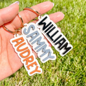 Acrylic Keychain, Retro Name, Personalized Acrylic Name Tag, Backpack Name Tag, Diaper Bag, Lunchbox Name Tag