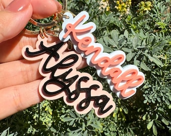 Backpack Name Tag, Acrylic Keychain, Personalized Acrylic Name Tag, Diaper Bag Tag, Lunch Box Tag, Retro Name Keychain, Christmas gift