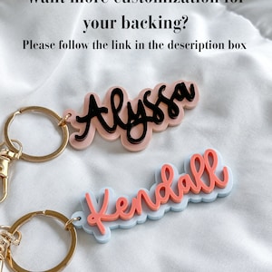 Acrylic Keychain, Retro Name, Personalized Acrylic Name Tag, Backpack Name Tag, Diaper Bag, Lunchbox Name Tag, Christmas gift image 2