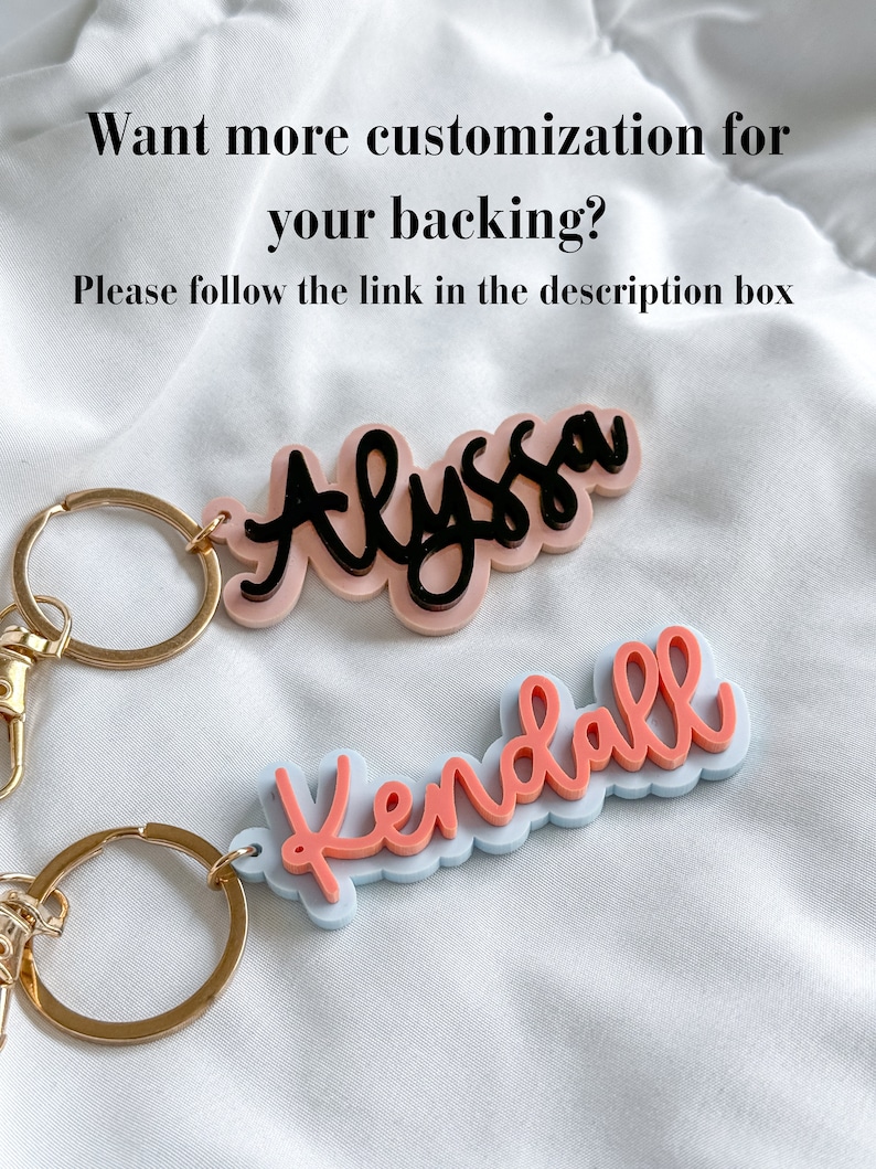 Acrylic Keychain, Retro Name, Personalized Acrylic Name Tag, Backpack Name Tag, Diaper Bag, Lunchbox Name Tag, Christmas gift image 2