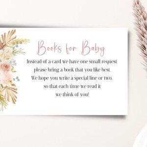 Boho baby shower insert books for baby
