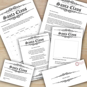 Plantillas para cartas de Papá Noel, cartas, cuadros de recompensas, poemas de Nochebuena, listas de Navidad y tarjetas de agradecimiento para dibujar Canva, descargar e imprimir en casa