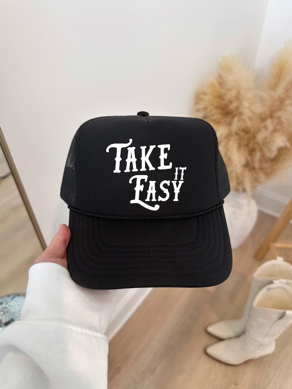 “Take It Easy” Black Trucker Hat Take It Easy Trucker Hat – The Wander Shop main image 3