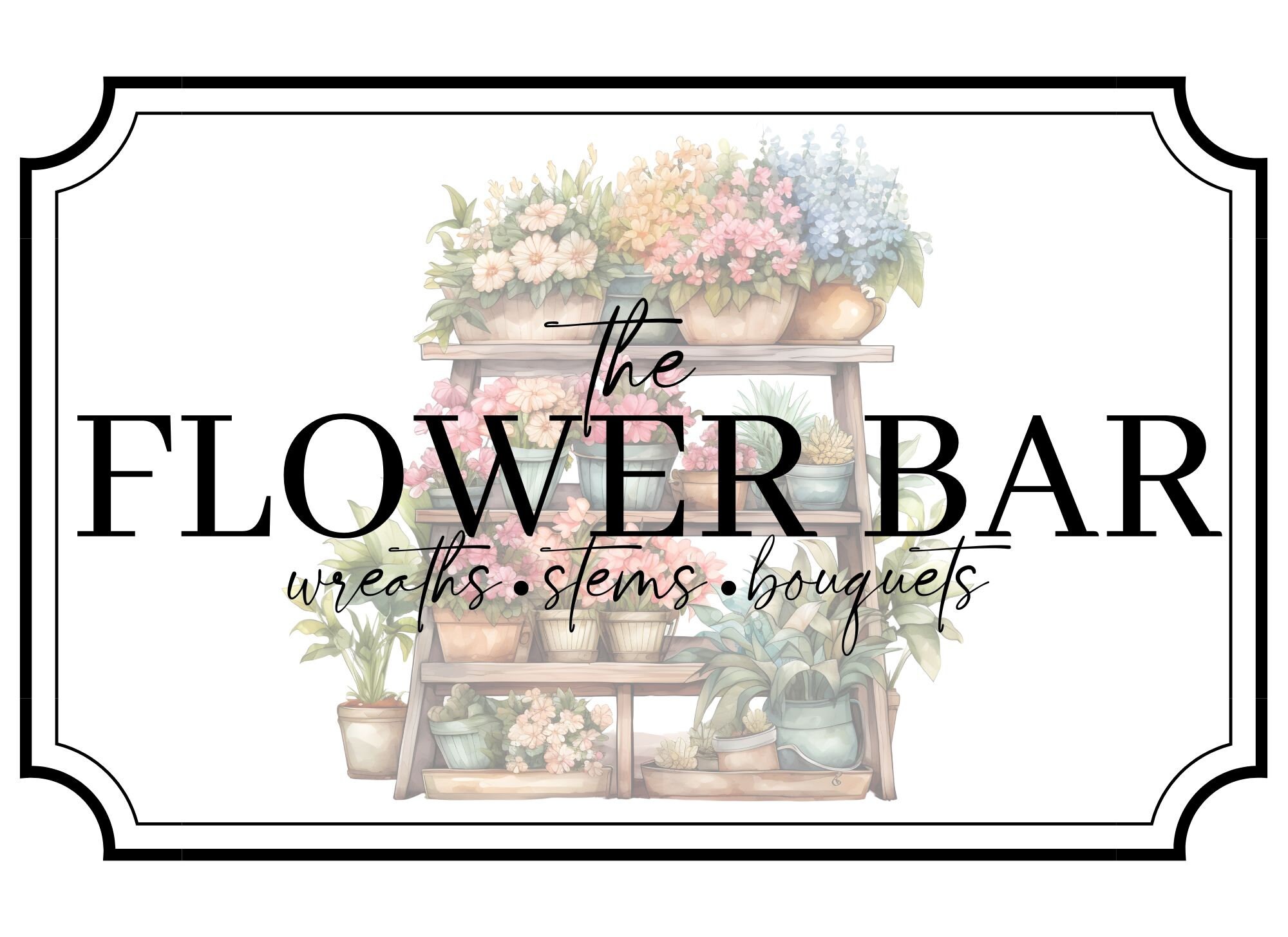 Watercolor Flower Stand Clipart Florist PNG Watercolor Flower Clipart Flower Market Stand