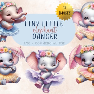 Elefante de acuarela, bailarina, clipart png, cría de elefante, clipart de bailarina png, tutú, elefante bailando, clipart de elefante de acuarela