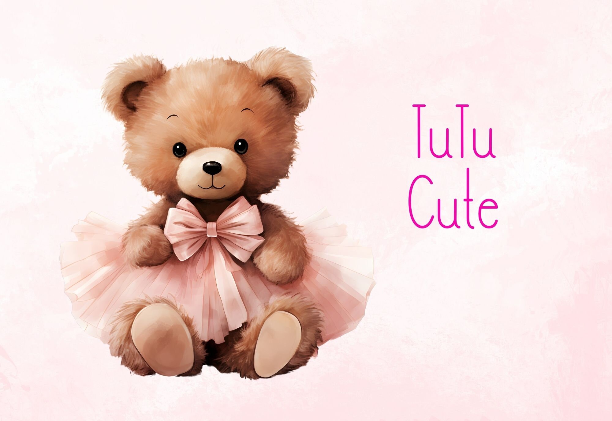 Ballerina Teddy bear clipart png, Nursery Print, teddy bear png clipart, watercolor bear clipart png, cute bear ballerina, watercolor bears