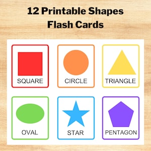 12 Printable Shape Flashcards, Montessori School Toy, Gift for Montessori Teachers, Montessori Development Toy, Montessori Learning Tool,