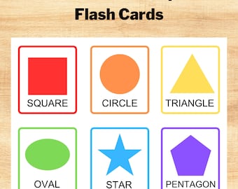 12 Printable Shape Flashcards, Montessori School Toy, Gift for Montessori Teachers, Montessori Development Toy, Montessori Learning Tool,